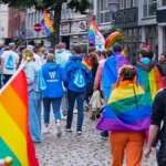 NetAachen bei der CSD Demo in Aachen.